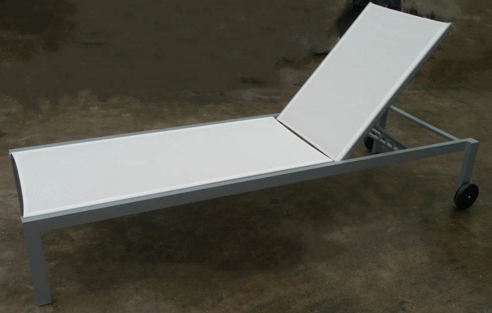 New Arrival Recliner Waterproof sun bed, Aluminium Brushed Beach Chair Sun Lounger