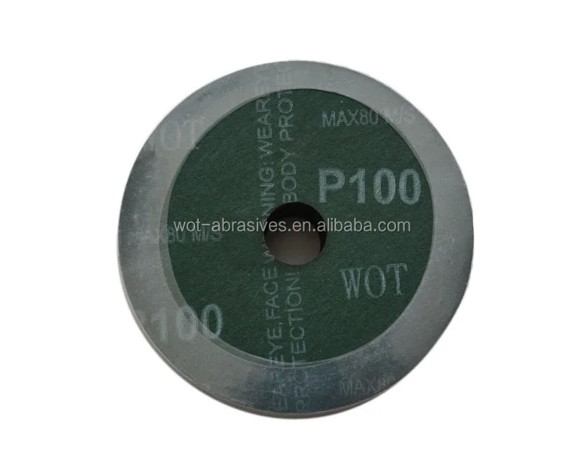 
4 Inch Grit 100 Norton Quality Aluminum Oxide Round Metal Fiber Sanding Disc 