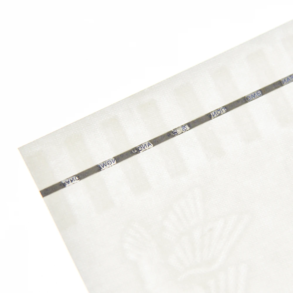 Китай безопасности нитки бумага с пользовательским водяным знаком для сертификата