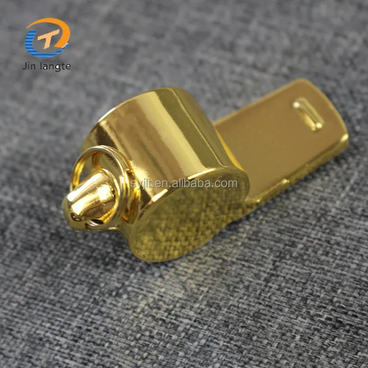 Wholesale OEM gold brass metal football basketball referee whistle