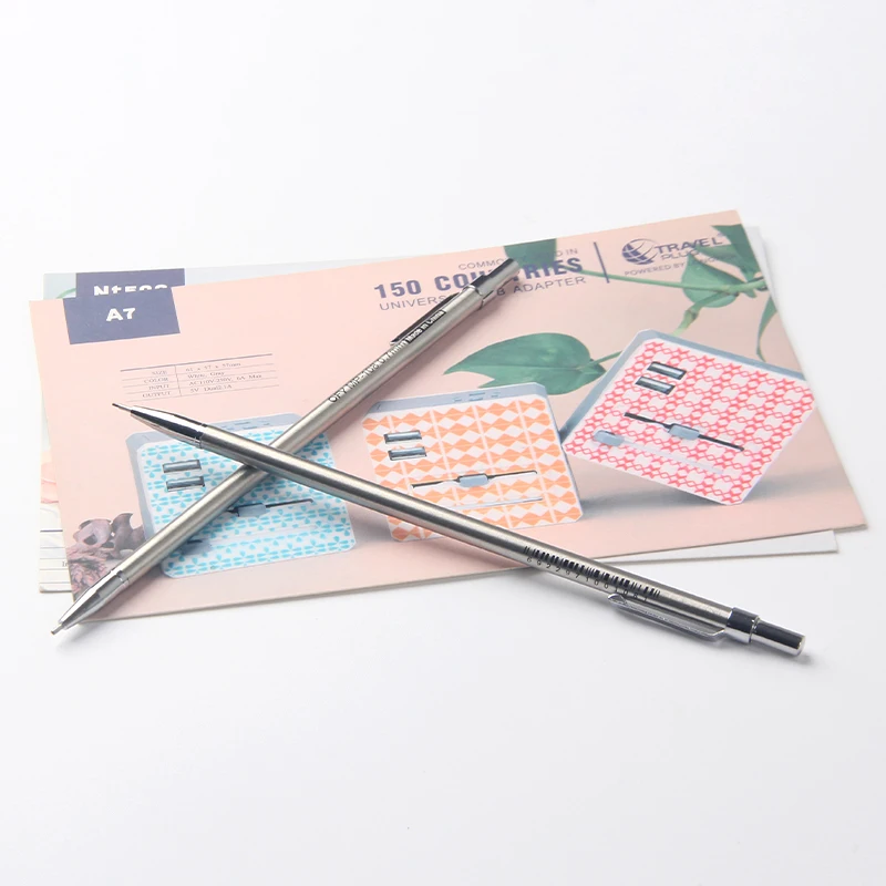 Fancy silver color slim thin Metal Mechanical Pencil