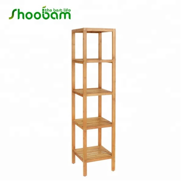 Bamboo Bathroom Shelf Adjustable Storage Rack Plant Flower Shelving