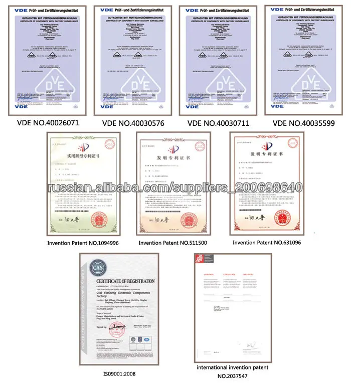 Германия Schuko Вилка(VED Вилка,плоской вилкой,Евровилка CEE7/7)