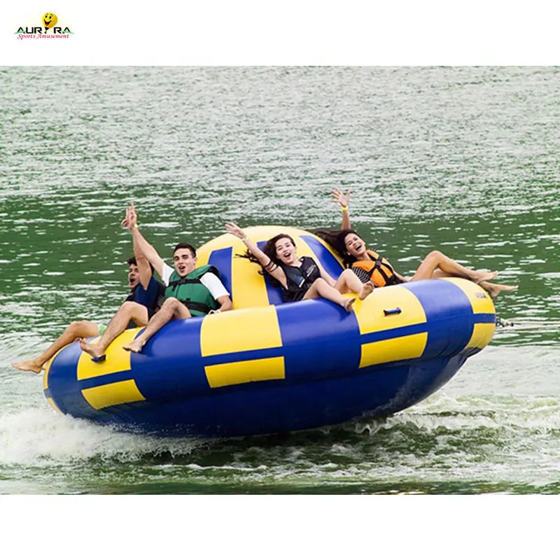 Inflatable Spinning UFO Towable Tube For Water Entertainment Inflatable Water Rotating Disco Boat