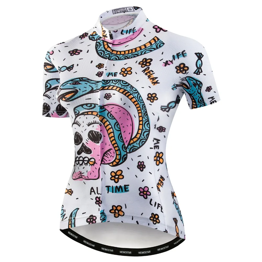 Wholesale Custom Womens Short Sleeve Cycling Jersey ,Girls Bike Short Sleeves with Three Pockets Bicycle Apparel