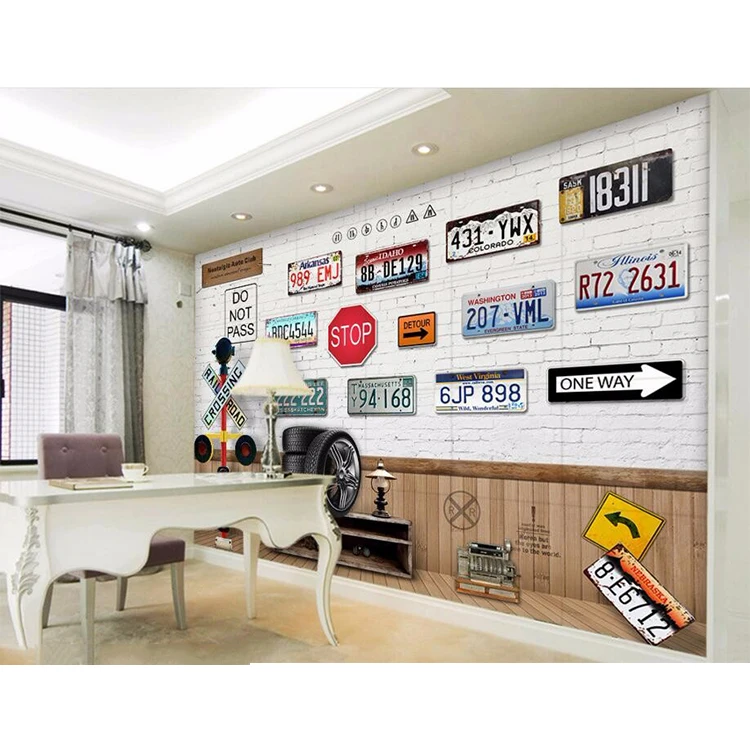 
Factory price vintage metal tin sign wall decorative european aluminum custom embossed car license plate 
