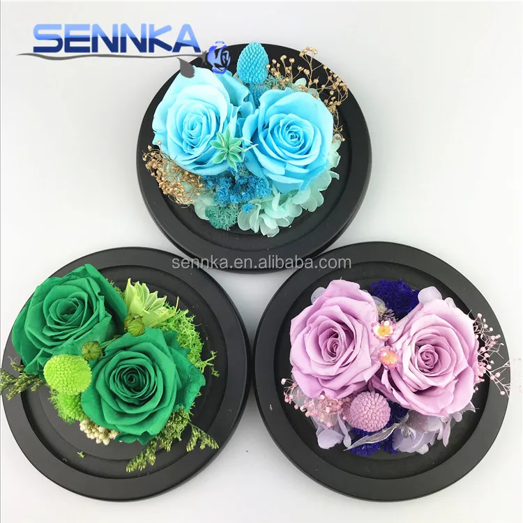wholesale fresh Preserved flower in glass roses preserved flowers DIY decoration