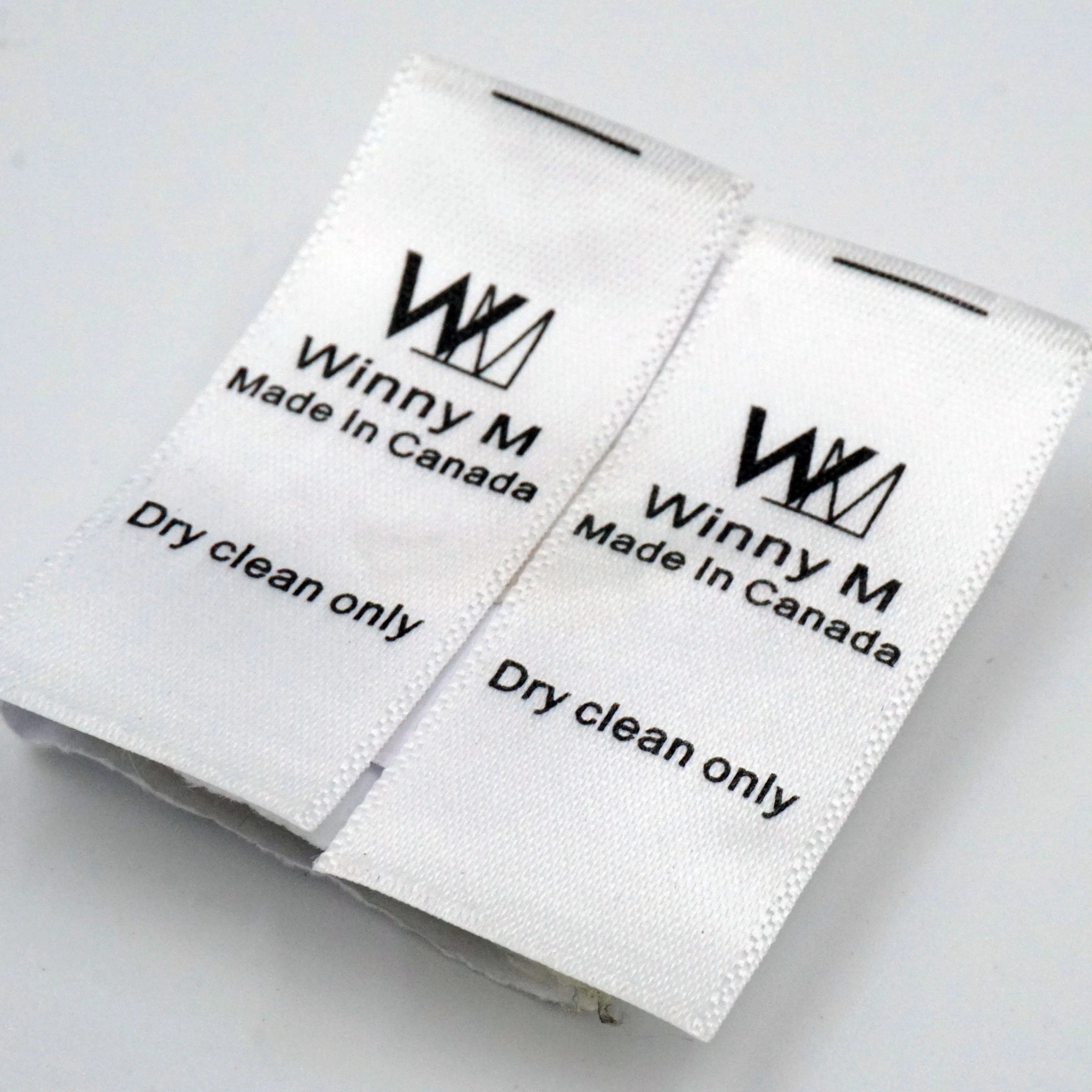 Print Satin Labels for Clothes Care Label Symbols Custom
