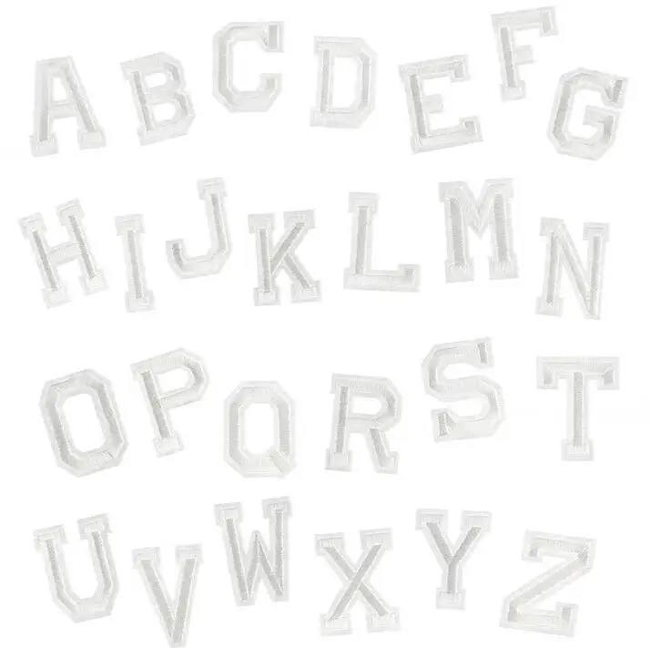 26pcs Embroidered Iron On Patch Red Alphabet Letter Patches