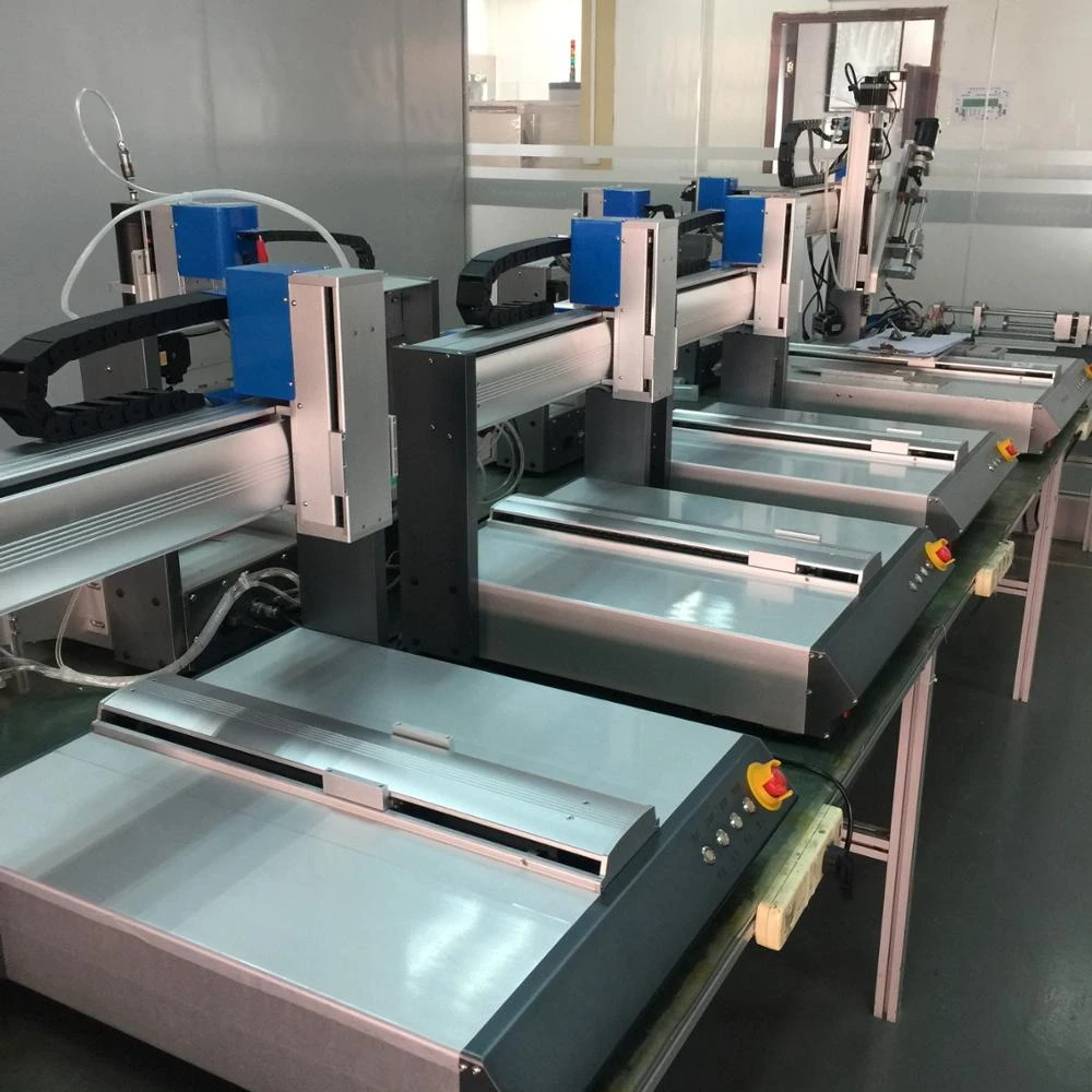 Automatic fluid dispense adhesive glue dispenser with 4 axis 360 rotate valve