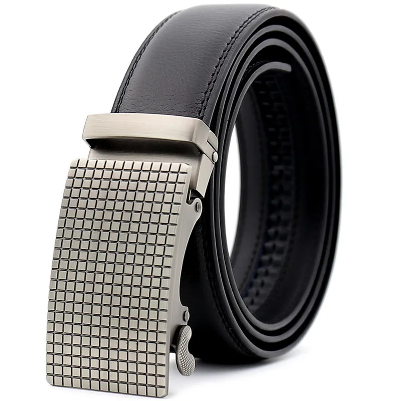 Men Custom ODM Genuine Leather Ratchet Dress Belt With Automatic Click Buckle