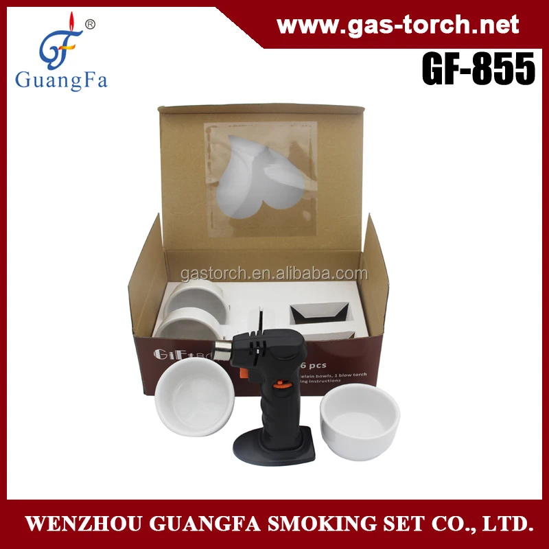 2016 ГОРЯЧИЙ продавая крем-брюле факел зажигалка с четырьмя керамические чаши GF-855