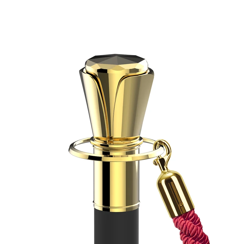 Stainless steel car show tiang antrian gold crown safety line divider railing stand queue barrier crowd control stanchion post