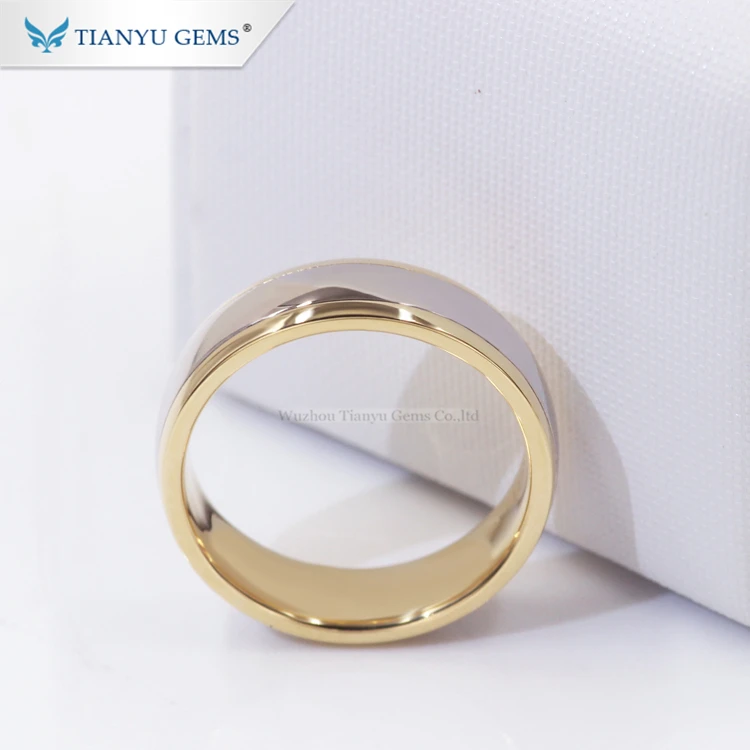 Tianyu gems Customized 14k/18k white&yellow  gold  engagement men ring