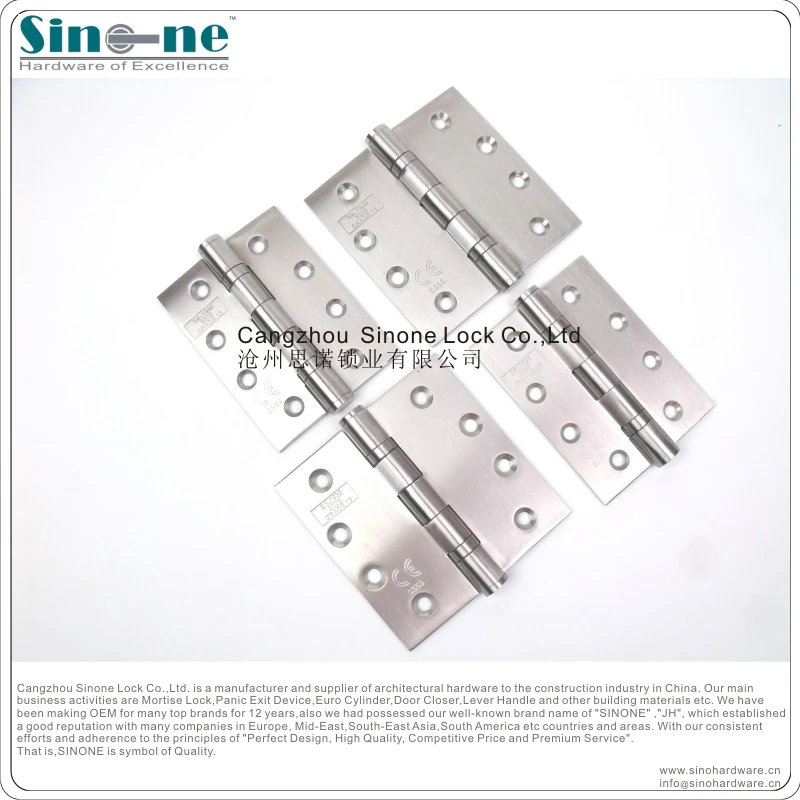 Петли из нержавеющей стали 304, 2 ШАРИКОПОДШИПНИКА, подходят для деревянных дверей, стальных дверей, долговечность 200000 циклов