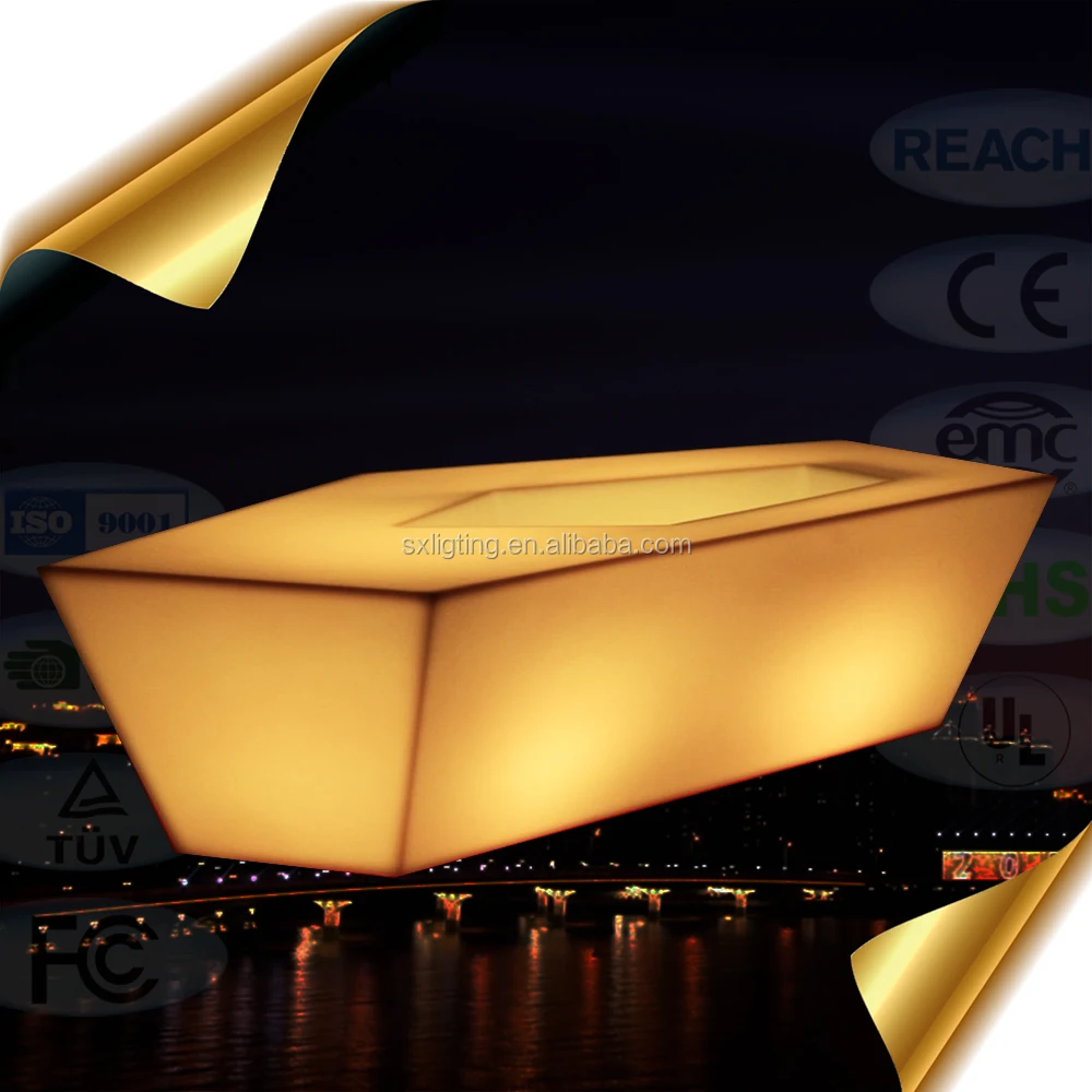 LED diamond shape luminous Coffee Table outdoor colorful remote control, fashionable light led furniture