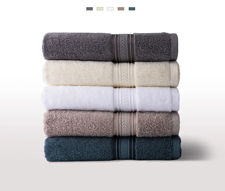 100% Cotton Hotel Face/hand/bath/pool/floor Towel with Logo/embroidery Disposable Customized Printing Designs Plain Dyed PE Bag