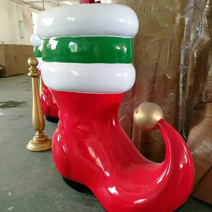 Fiberglass christmas santa boot for santa set decoration