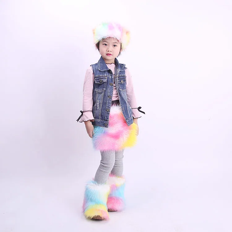 wholesale mini baby girl slide skirt /faux fur toddler skirt/ kid fur skirt