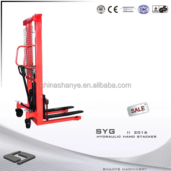 2 ton manual hand pallet stacker/manual lift forklift