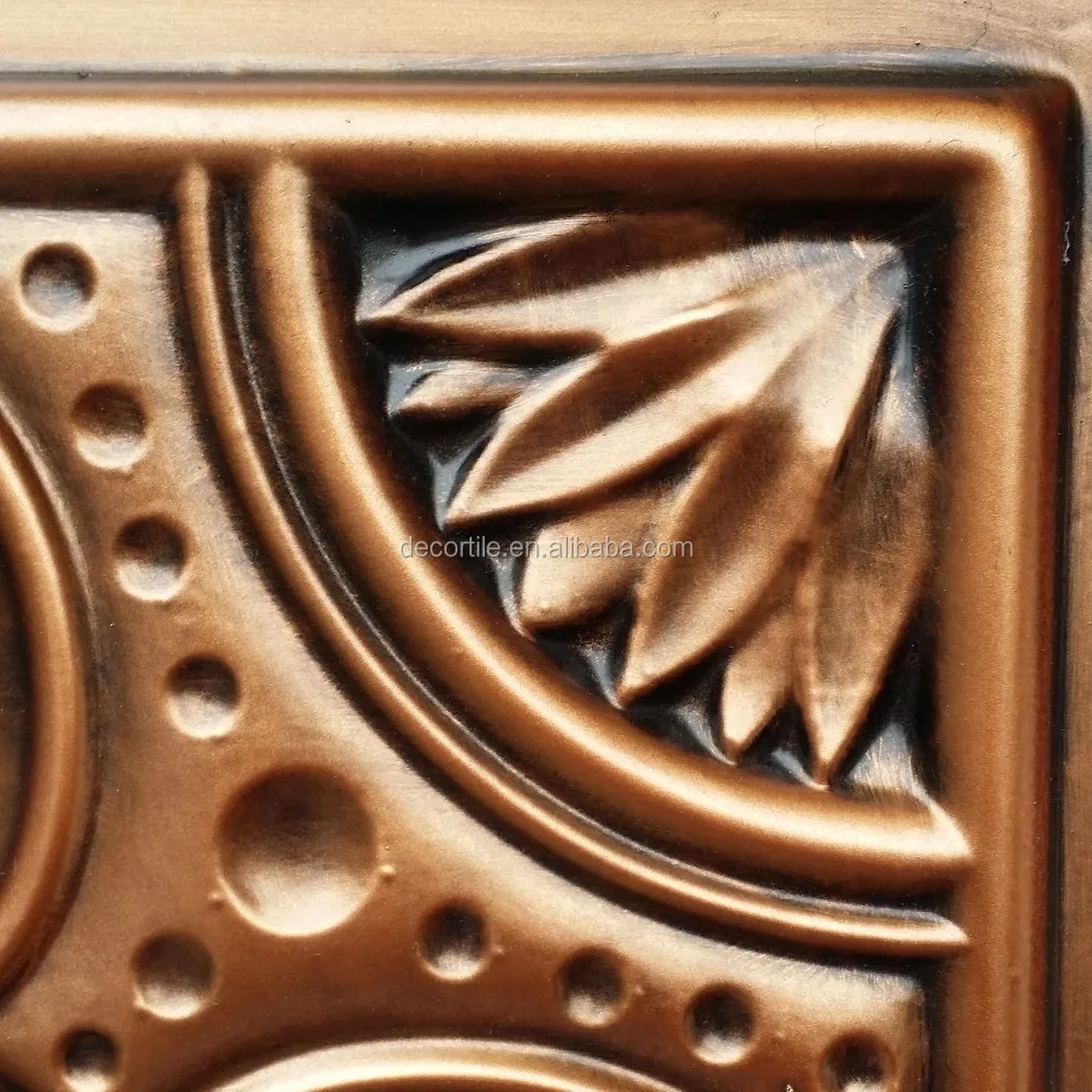 PL19 Faux tin Art Deco style 3D antiques copper ceiling tiles store shopping pub cafe club decorative wall panels