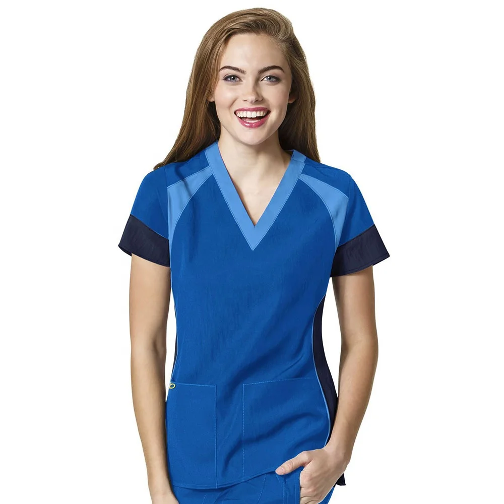 New Style Fashionable Nurse Uniform Design Nurse Scrub Top