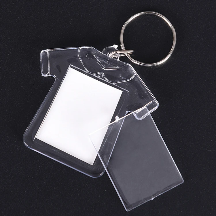 Wholesale DIY rectangle heart round style transparent acrylic blank keychain for gift