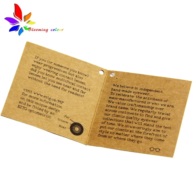 Customized printed logo hang tag foldable paper label for clothing cosmetics garment jewelry