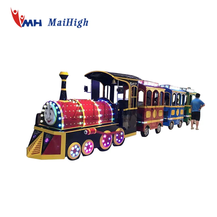Electric amusement sightseeing park rides trackless road steam train for sale
