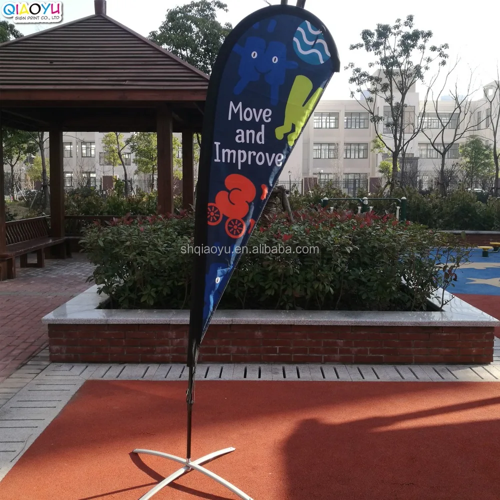 Waterproof Double Sides Custom Print Flying Teardrop Flag Banner For Coffee Shop