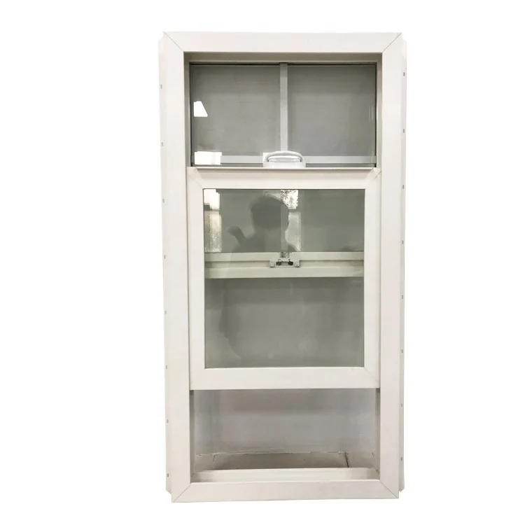 American Style Vertical Lift Upward Sliding Glass Window Upvc Frame Sliding Hung Window For House Building