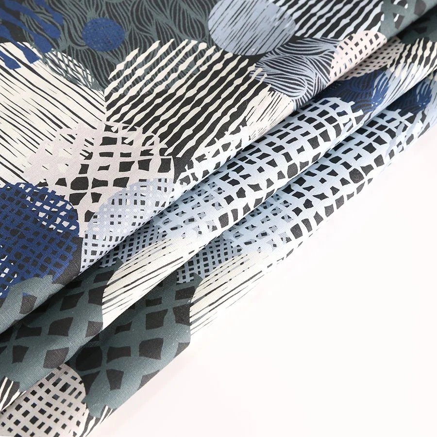 
Low MOQ 85%Cotton 15%Linen digital printed woven fabric for shirt 