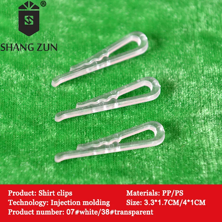 Hot Sale White Plastic Locking Clip For Shirt Packing PP White Shirt Clips Garment Accessories Transparent PS Shirt Clip