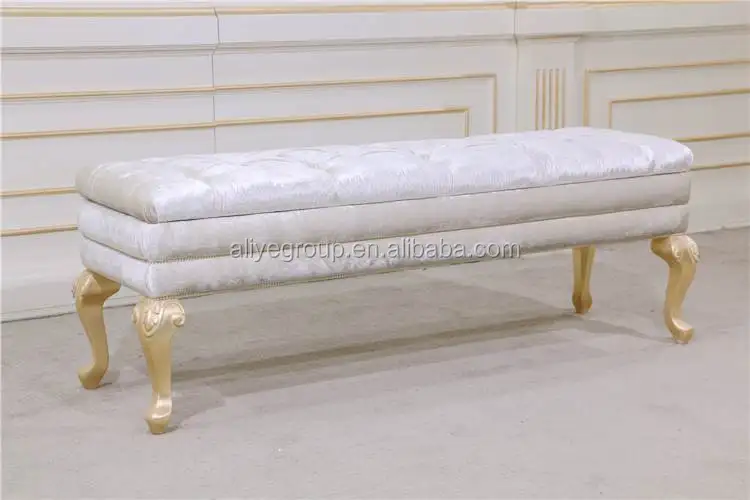  AMF0456 #-роскошная мебель для спальни позолоченная кровать скамейка с шкафом хранения одежды