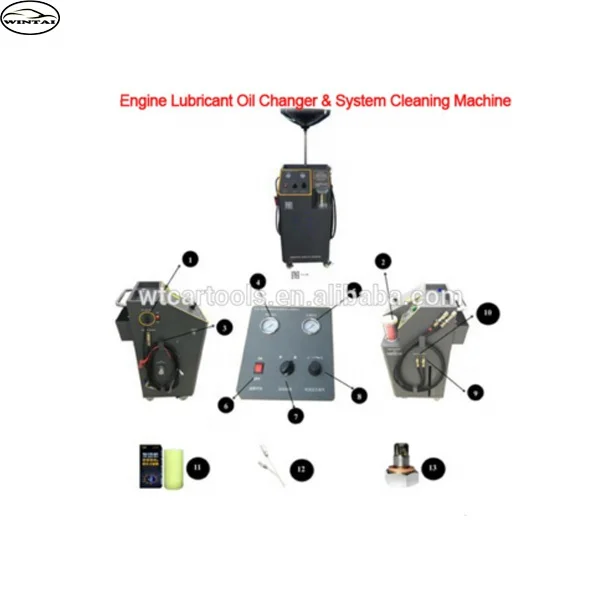 Engine lubricating oil changer engine flushing machine