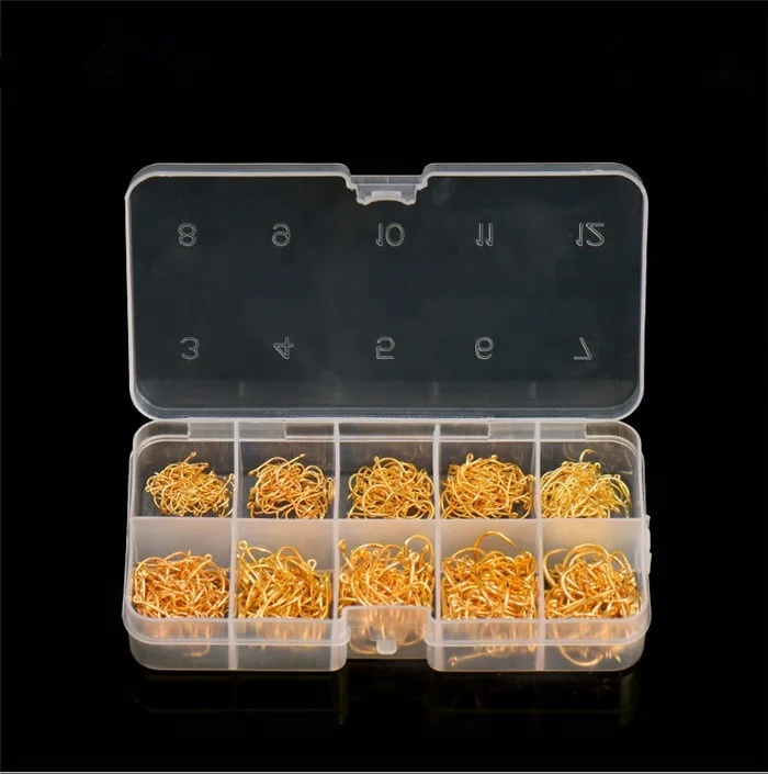 600pcs/box High Carbon Steel Fishing Hook Size #3-#12 Carbon Steel Fishhook Fishing Tackle