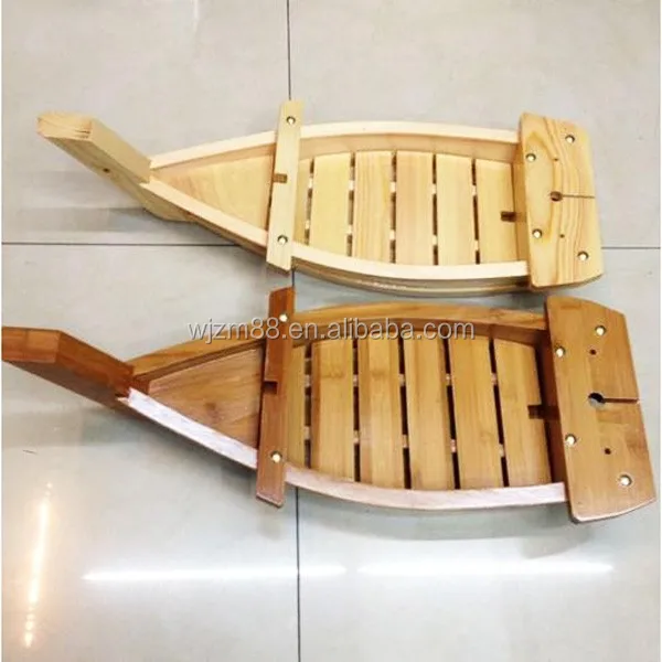 Japanese style wooden sushi boats serving tray wholesale
