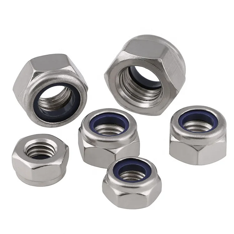
DIN 985 Stainless Steel 304 A2 Hexagon Nylon Insert Lock Nut 