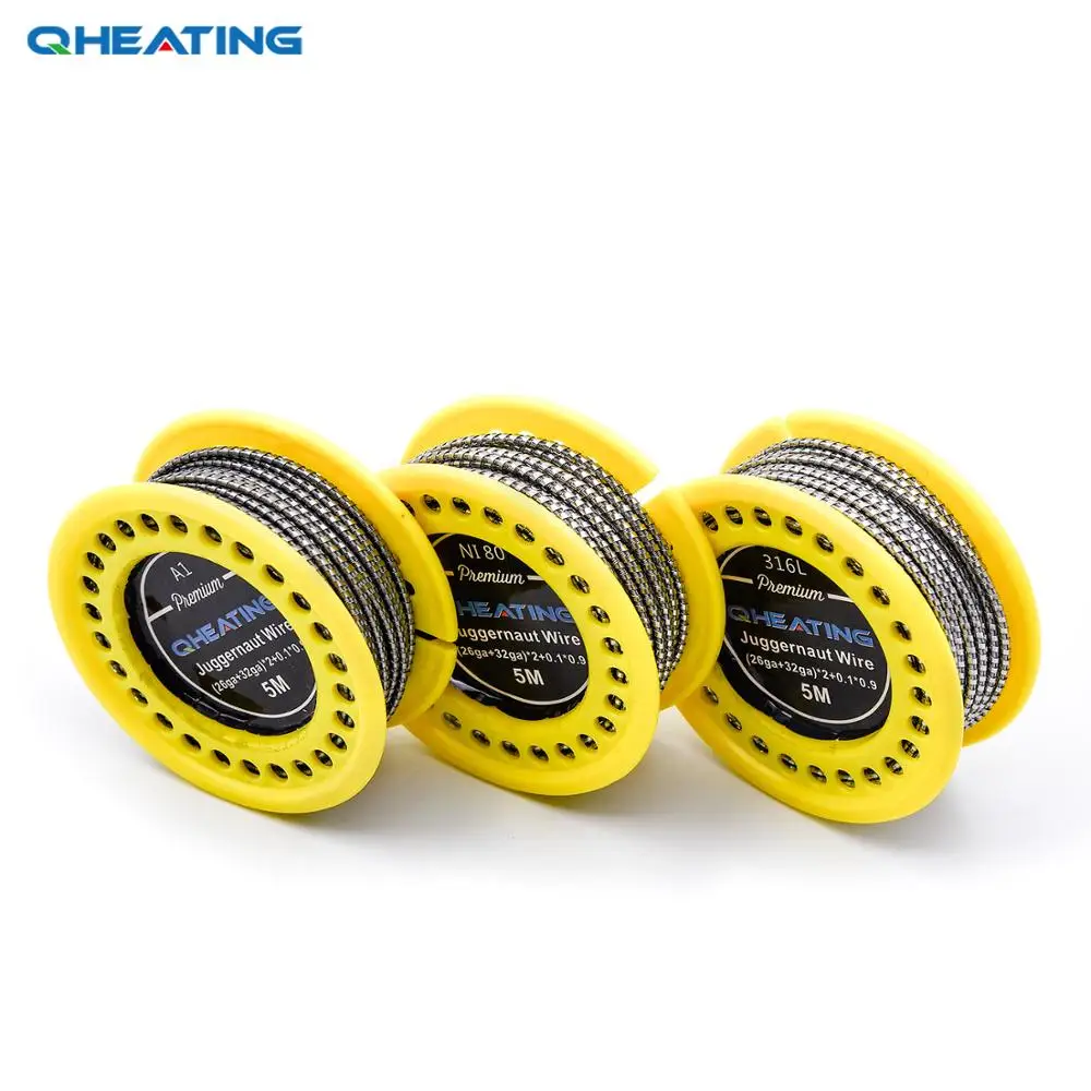 5m A1/NI80/SS 316L Juggernaut Clapton Wire for RDA RBA Rebuildable Atomizer Electronic Cigarette Heating Wires Vape DIY coils