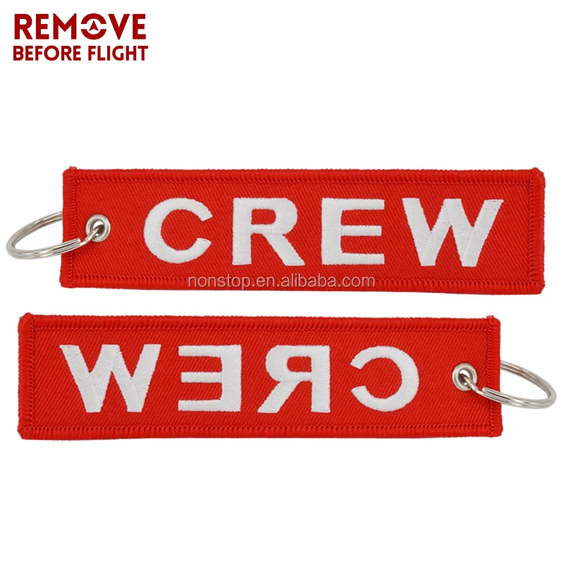 3 PC/LOT Fashion New Crew Key Chains Keychain  Sleutelhanger Safety Label Embroidery Crew Keychain Ring for Motorcycle