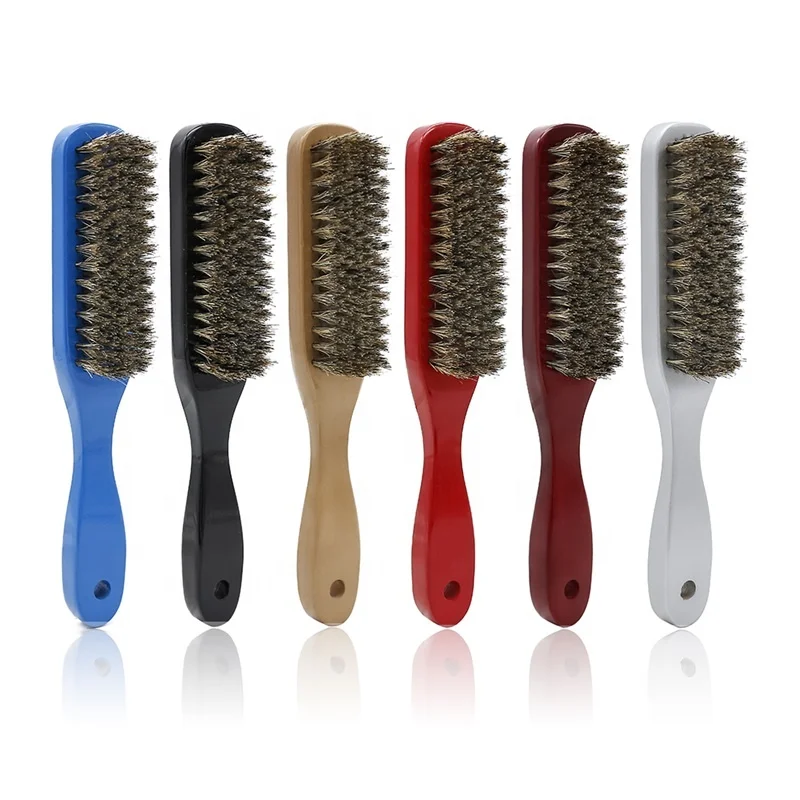 Wholesale Men Hair Styling Hairbrush Custom Logo Wooden Handle Beard Hair Brush Comb With 100% Boar Bristle