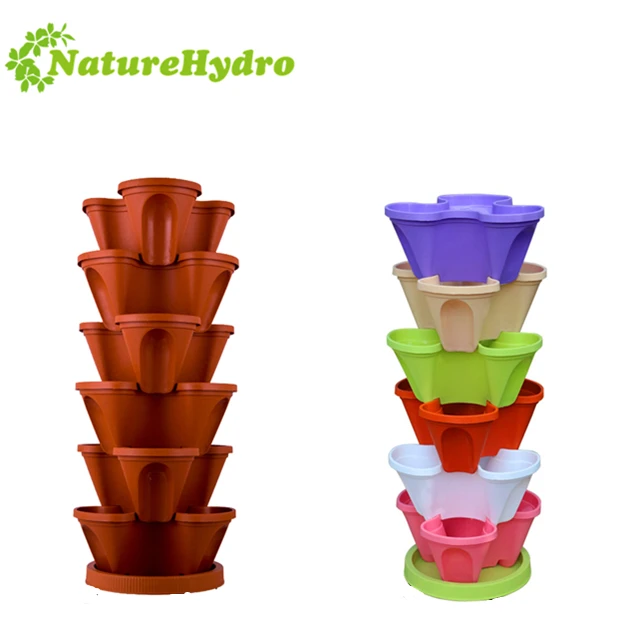 NatureHydro Stacking strawberry planter vertical flower pot hydroponic system