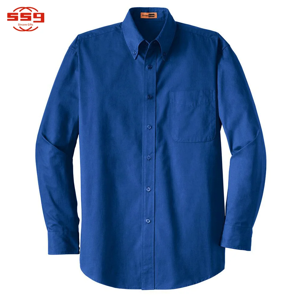 Custom Plain Formal Fit Long Sleeve Superpro Twill Men Polo Work Shirt
