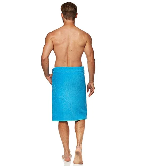 Wholesale 100% Cotton Terry velour  Wearable Bath Skirt  for Men swimming pool   spa  Bath Towels Wrap Shower