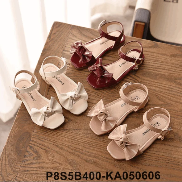 Летние босоножки для девочек 2019, кожаная обувь с бантом, повседневная обувь, оптовая продажа