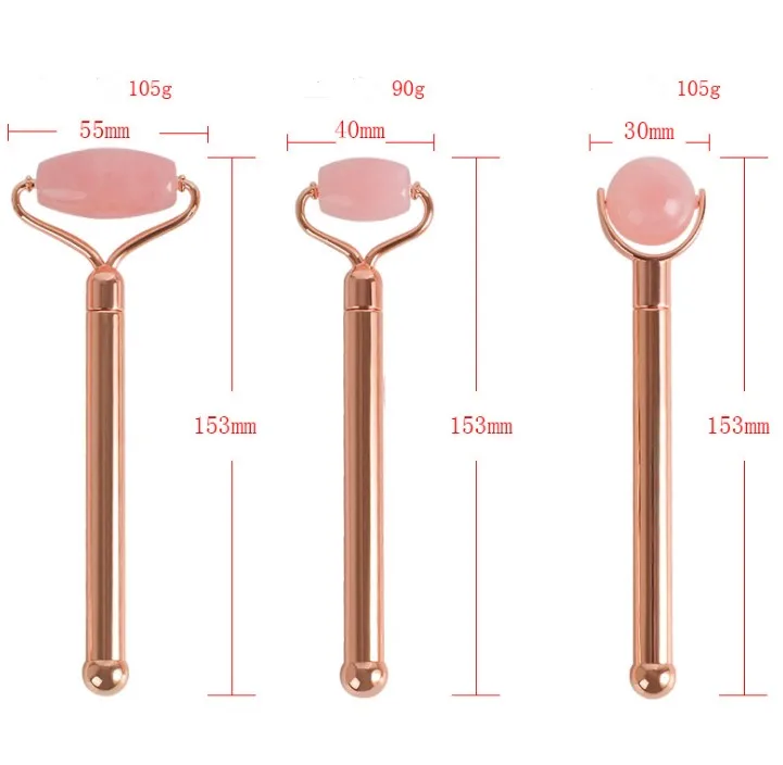 3 in 1 Rose Quartz Roller Set Removable Replacement Jade Face Roller