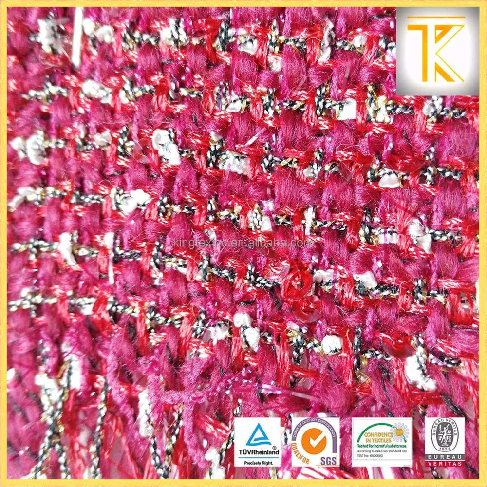 
Hot sales products satin fabric wholesale for woolen fabric for luxury cloths tweed boucle 