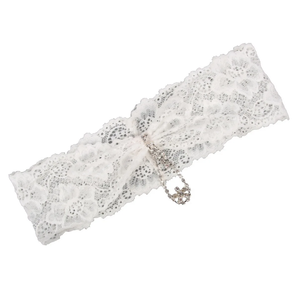 Винтажная подвязка для невесты со стразами