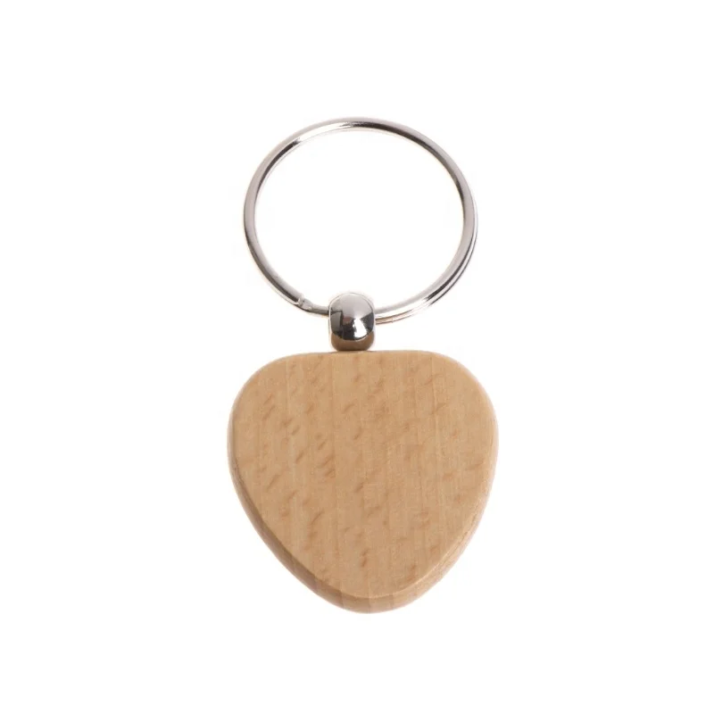 Wholesale Design Cheap Wood Printed Engraved Custom Logo Keychain
