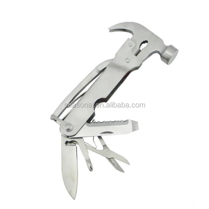 Outdoor survival stainless steel multifuctionnal tool,emergency car escape safety hammer